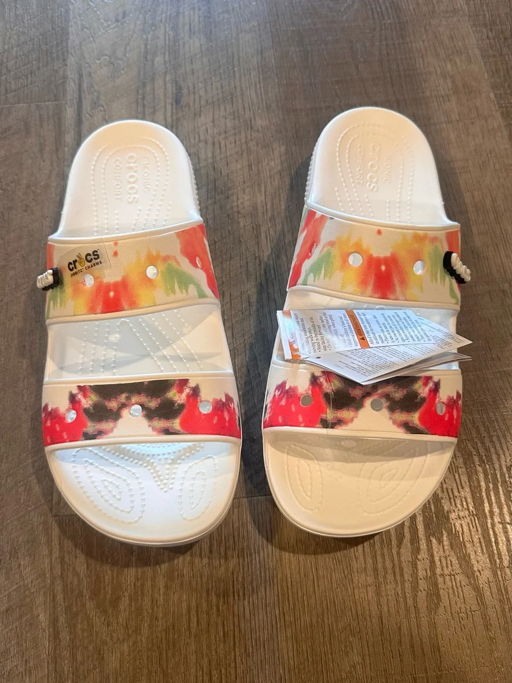 Unisex  NEW Crocs Classic Tie-Dye Graphic Two-Strap Sandals – M12/W14